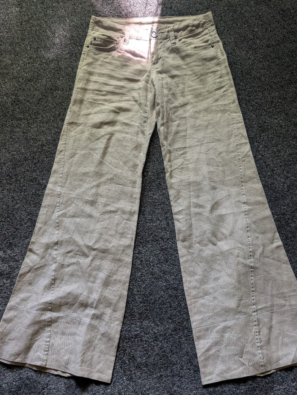 Armor Jeans Wide Leg Linen Pants in Beige